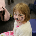 Happy child with painted face