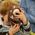 Child wearing mask