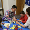 Family doing craft activity together