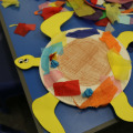 Turtle craft piece made at Arts Award pilot activity session