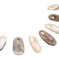 Set of seven oblong bone pendants