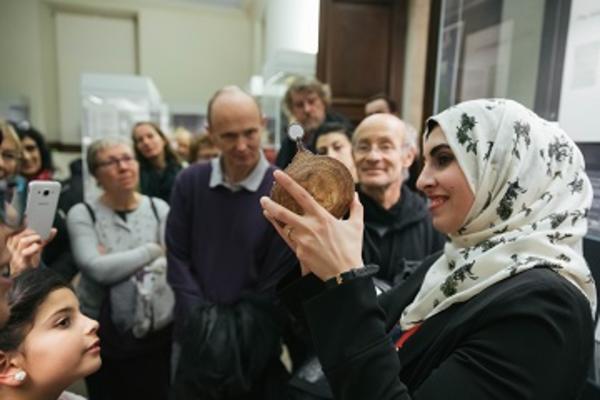 volunteer Waed Alawad at the history of science museum 