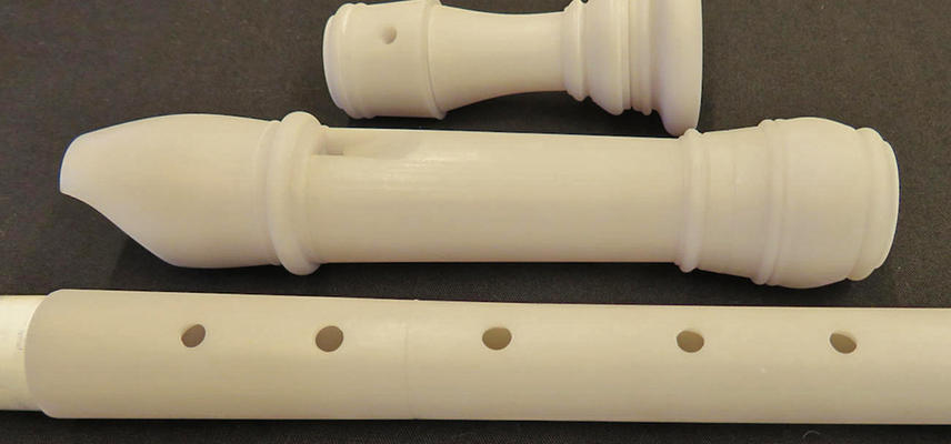 3D printed examples of recorders 