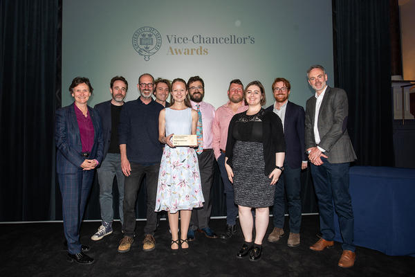 Oxford University Museum of Natural History colleagues celebrate award win.