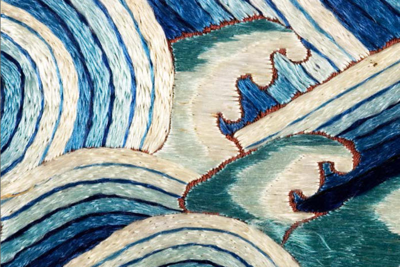 Textiles in the collection at Oxford University Museums Detail of blue and white textile