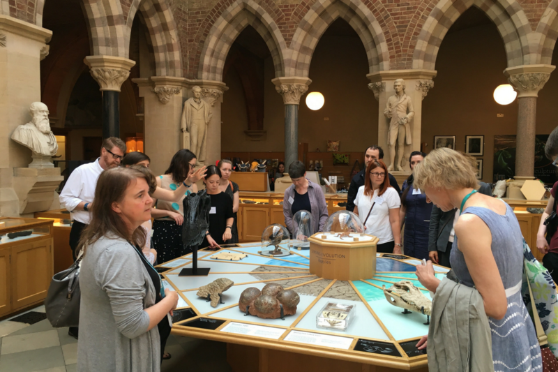 Museum professionals visiting the touch tables