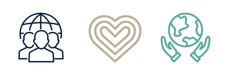Glamstratplan finalicons icons of people, heart and world held by hands