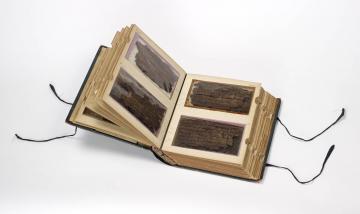Image of Bakhshali Manuscript Bakhshali Manuscript lying open