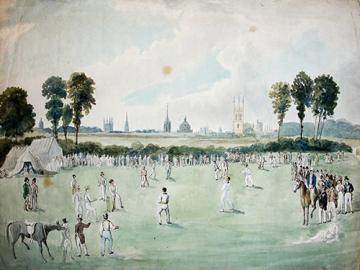 Sketch of Magdalen College cricket ground