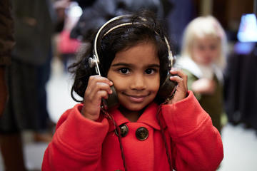 girl with headphones