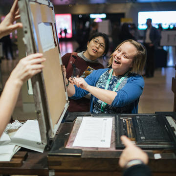 Bodleian's hand press activity during the GLAM Engaged Research Showcase