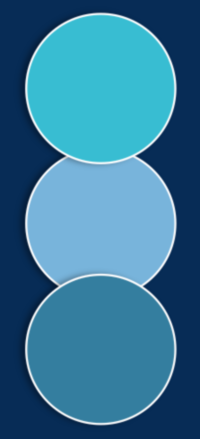 Three blue circles Three blue circles in vertical alignment