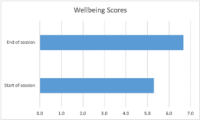 Graph showing changes in wellbeing scores
